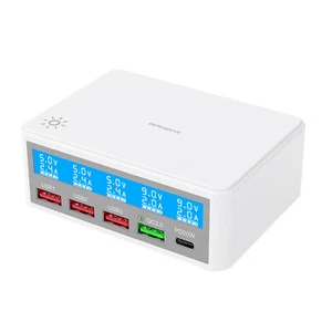 Multiple USB  65W 5-Port USB  Stations with LCD Display PD I8L4 - Picture 1 of 11