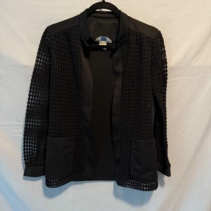 Vintage Sears Black Openwork Jacket Women’s 17" x 26" - Picture 1 of 6