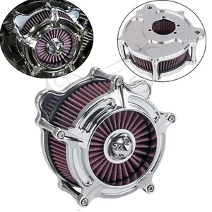 Chrome Air Cleaner Red Intake Filter For Harley Heritage Softail Classic FLSTC - Bild 1 von 12