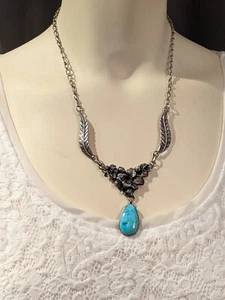 Collana "Tahe" firmata nativi americani argento sterling turchese blu sud-ovest - Foto 1 di 5