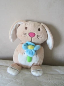 ANIMAL ADVENTURE BUNNY RABBIT HOLDING BLUE FLOWER SOFT TOY 26 cm - Picture 1 of 6