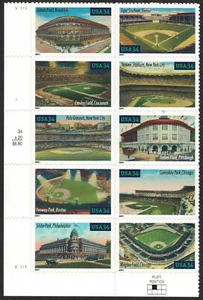US 2001 VF MNH Block of 10 Stamps Scott # 3519a "Legendary Playing Fields " - Picture 1 of 1