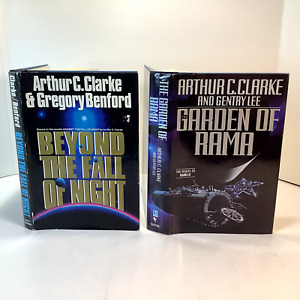 Arthur C. Clarke Sci-Fi Beyond The Fall Of Night + Garden of Rama HCDJ BCE VG+