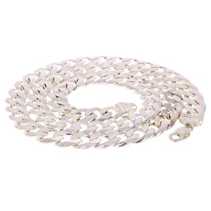 925 Sterling Silber massive kubanische Gliederkette Halskette 15 mm 34" 289 Gramm - Bild 1 von 3