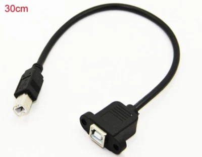 USB-B 2.0 Male to Female Printer Extension Cable With Panel Mount - Image 1 of 4