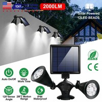 Outdoor LED Solar Power Spotlight Rotatable Motion Sensor Lawn Light Auto On/Off