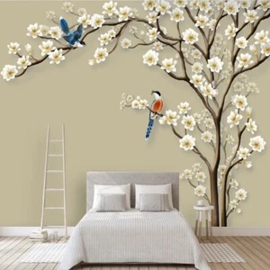 Fotomural no tejido papel pintado murales guía de pinceles flores y pájaros 11662 - Imagen 1 de 2