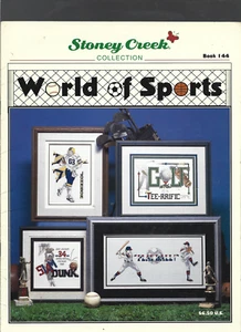 Folleto con patrón de punto de cruz-Stoney Creek World of Sports-Fútbol-Golf-Baloncesto - Imagen 1 de 2