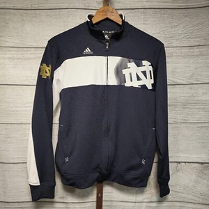 Adidas Notre Dame Fighting Irish Men's Blue Large Zip Up Track Jacket - Picture 1 of 11
