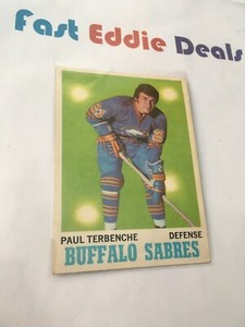O-PEE-CHEE HOCKEY 1970-71 PAUL TERBENCHE CARD 123 BUFFALO SABRES EXCELLENT 