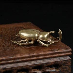 2.36" Curio Chinese Bronze Animal Beetle Dung Beetle Small Statuary Collection - Picture 1 of 5
