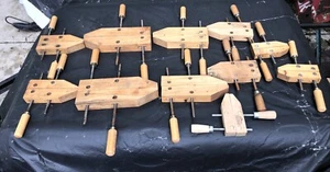 LOT OF 11 WOODWORKING HANDSREW WOOD CLAMPS JORGENSEN PINNACLE UNBRANDED FREE S&H - Picture 1 of 12