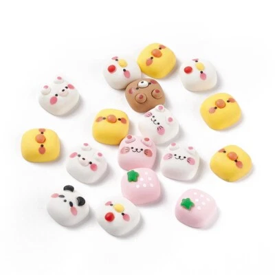 100x Cabujones de resina opaca de cartón gato pollito oso para hacer manualidades hágalo usted mismo Foto 1 de 4