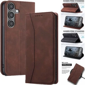 Para Samsung Galaxy S24 FE Cuero Abatible Billetera Ranuras para Tarjetas Soporte Estuche Cubierta - Imagen 1 de 24