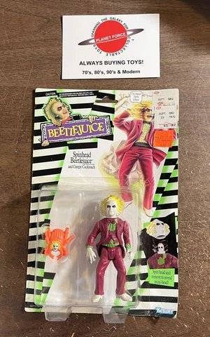 1989 Spinhead Beetlejuice MOC Vintage Kenner Figure NEW Cover