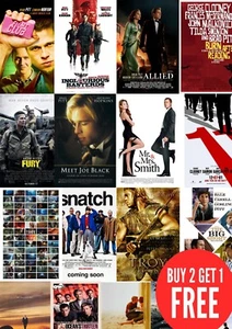 Classic, Brad Pitt Movie Film Posters in A0-A1-A2-A3-A4-A5-A6-MAXI sizes C361 - Picture 1 of 34