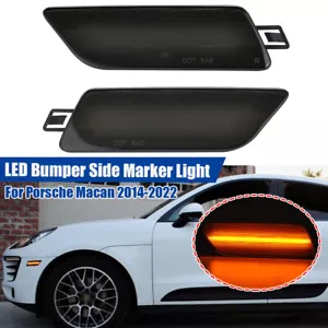 Smoked For Porsche Macan 2014-2022 LED Bumper Side Marker Light Lamp Amber - Picture 1 of 7
