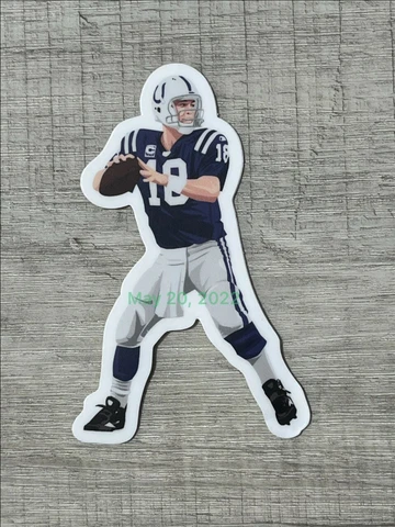 Peyton Manning #18 MAGNET - Indianapolis Colts Die Cut Vinyl NFL Vector art Cover