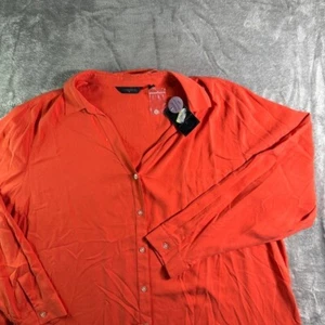 Investments Button-Up Top Long Sleeve Blouse Collared Shirt 3X - Picture 1 of 8