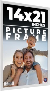 14x21 Frame White Wood Picture Photo Frame with UV Acrylic and Acid Free Backing - Picture 1 of 8