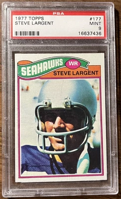 1977 Topps Steve Largent #177 PSA 9 Mint RC Rookie Seahawks - Image 1 of 2