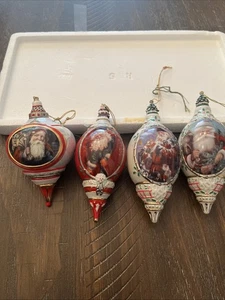 4 adornos de porcelana Bradford Exchange Santa Millennial Heirloom árbol de Navidad - Imagen 1 de 24
