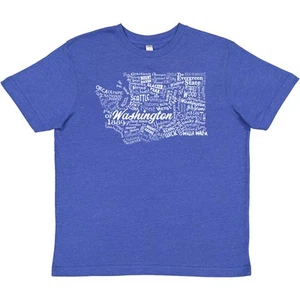 Inktastic Washington State Word Salad- State Outline Youth T-Shirt Home Seattle - Picture 1 of 3