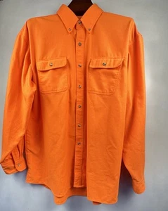 Cabela's Hunting Men's Shirt 2XL TALL Blaze Orange Heavyweight Button Up - Picture 1 of 7