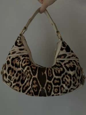 Bolso de mano de cuero vintage YSL Mombasa pelo de pony leopardo Foto 1 de 4