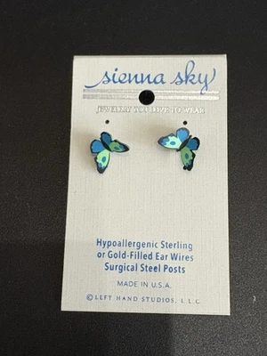 Pendientes Sienna verde cielo y azul mariposa Foto 1 de 3