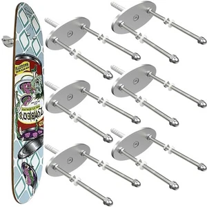 6 Pcs Aluminum Skateboard Wall Mount - Skateboard Hangers for Horizontal and Ver - Picture 1 of 7