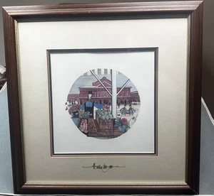P Buckley Moss Print Signed Roanoke Farmers Market Numbered 270/1000 1985 Framed - Picture 1 of 24