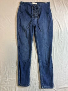 Free People Jeans donna skinny blu stringati davanti donna 30 (veste 29x25) - Foto 1 di 9