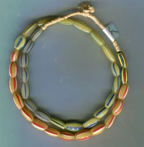African Trade beads Vintage Antique Venetian glass old striped melon beads - Picture 1 of 2