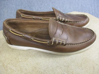 Allen Edmonds Zapatos Para Hombre Talla 9 Marrón Kirkwood Cuero Penny Mocasines Barco Foto 1 de 4