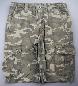 Men's 2016 Ocean Current Camo Cargo Shorts Drawstring Green Size 30 - Picture 1 of 8