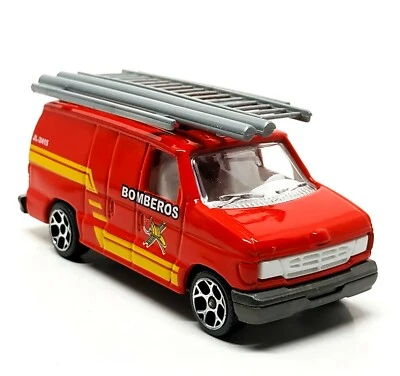 Majorette Ford Econoline Fire Truck Bomberos 1/63 (3") - 5Y Wheel - no Package - Image 1 of 4