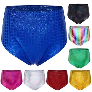 Kids Girls Panties Cheerleading Bottoms Workout Briefs Metallic Sportwear Big - Picture 1 of 58