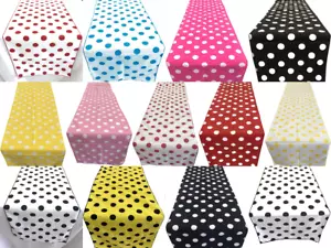 Polka Dot Tischläufer 14" breit - Polka Dots Polyester Popeline Tischläufer - Bild 1 von 14