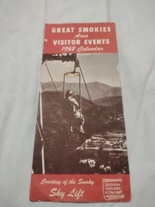 Vintage 1962 Great Smokies Area Brochure VISITOR EVENTS Sky Lift Gatlinburg TN  - Picture 1 of 4