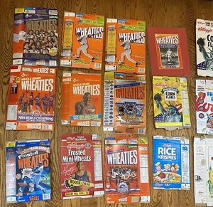 Wheaties gemischte Müslischachtel Vintage Lot flach Jordan Rodriguez Babe Seinfeld 17P - Bild 1 von 21
