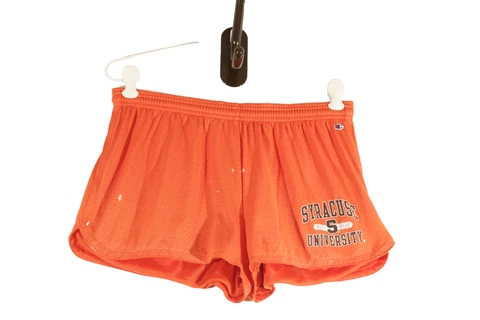 Vintage Champion WORN IN Syracuse Orangeman Orange Mesh Gym Running Short Shorts Cover