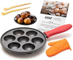 Padella Aebleskiver in ghisa - antiaderente per autentiche frittelle ripiene danesi - Foto 1 di 15