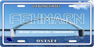 Fehmarn Ostsee Germany Metall Plate Auto Kennzeichen Motiv geprägt 30 cm - Picture 1 of 3