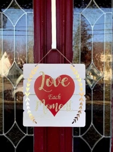 Valentines Day Heart Door Decor Wall Sign Wreath Wall Hanging Decor Double Heart - Picture 1 of 3
