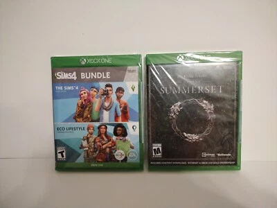  Sims 4 Bundle w/Eco Lifestyle And Elder Scrolls Online Summerset Xbox One New - Image 1 of 4
