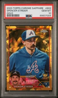 2023 Topps Chrome Sapphire Edition Image Variation Spencer Strider PSA 10  - Image 1 of 4