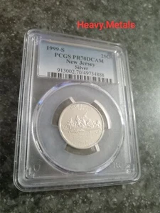 1999-S NEW JERSEY Silver Proof Quarter PR70 PCGS EXCELLENT LOW PRICE!! - Picture 1 of 6