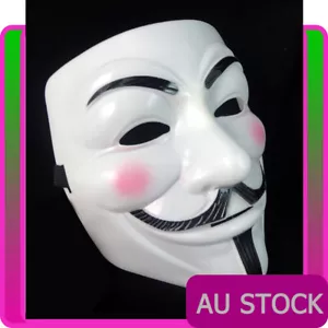 Anonymous Mask V For Vendetta Halloween Costume Guy Fawkes Party Accessories - Picture 1 of 3