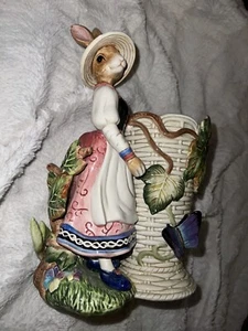 Fitz & Floyd Old World Rabbits Lady Kaninchen Utensilienhalter - Bild 1 von 12